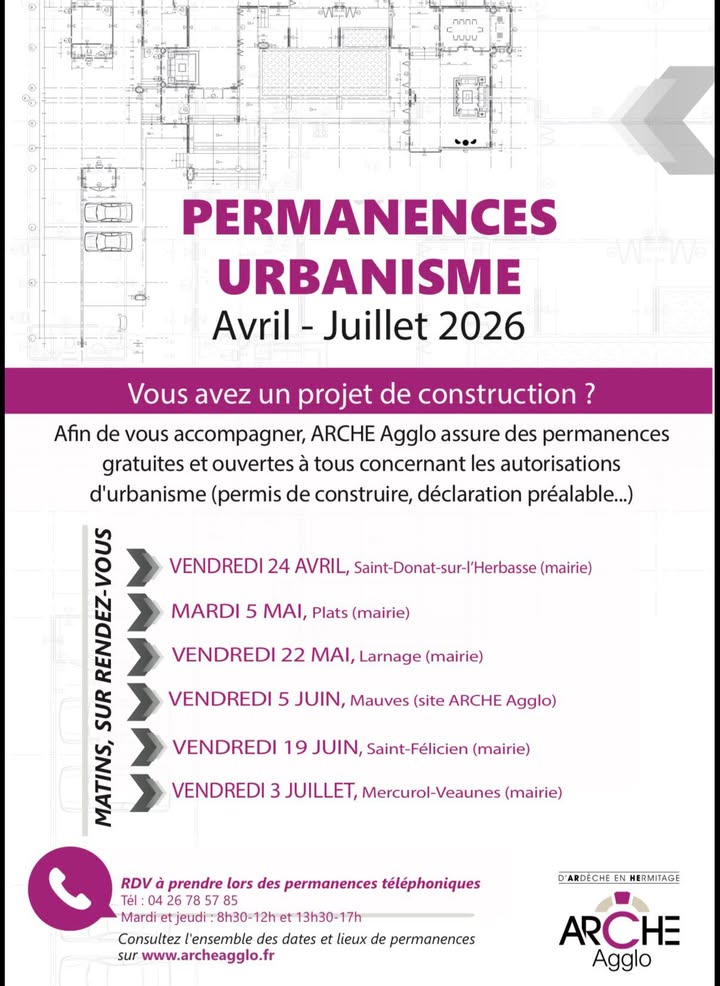 ARCHE Agglo Permanences Urbanisme